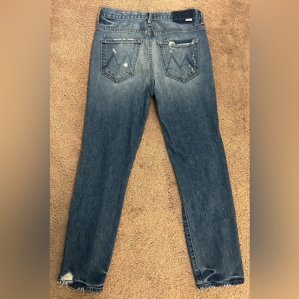 Mother Jeans The Saint‎ Sz 24 Inseam 27 Distressed Jeans  Cotton Blend Made USA - Picture 3 of 9